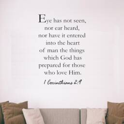 Christian Faith Stickers Bible Verse Scripture Wall Decal - Eye Has Not Seen, Nor Ear Heard, It Entered Into The Heart - Vwaq-5572 - thumbnail 1