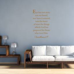 Christian Faith Stickers Bible Verse Scripture Wall Decal - Eye Has Not Seen, Nor Ear Heard, It Entered Into The Heart - Vwaq-5572 - thumbnail 2