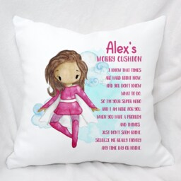 Personalised Superhero Worry Cuddle Cushion, Ideal Gift For Kids, 4 Designs - thumbnail 2