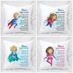 Personalised Superhero Worry Cuddle Cushion, Ideal Gift For Kids, 4 Designs - thumbnail 1