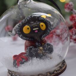 Krampus Tree Ornament, Creepy Christmas Decoration, Glass Bauble - thumbnail 2