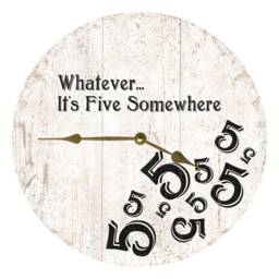Five O'clock Somewhere Clock - Black & White 5 Wall Clock - thumbnail 1