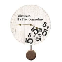 Five O'clock Somewhere Clock - Black & White 5 Wall Clock - thumbnail 2