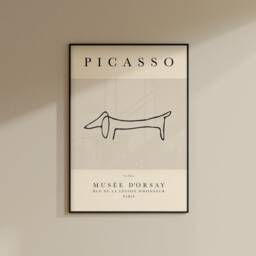 Picasso Dog Line Art Print, Cute Minimalist Gicl??e Poster, Lover Gift - thumbnail 3