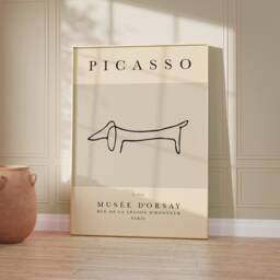 Picasso Dog Line Art Print, Cute Minimalist Gicl??e Poster, Lover Gift - thumbnail 1