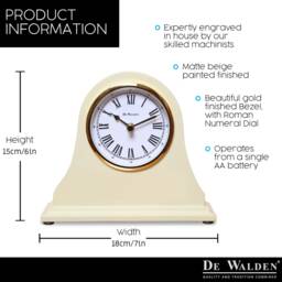 80Th Birthday Gift Personalized Engraved Wooden Beige Mantel Clock 80 Years Ideas For Mum Dad Nan Grandad Mom Gran Etc - thumbnail 3