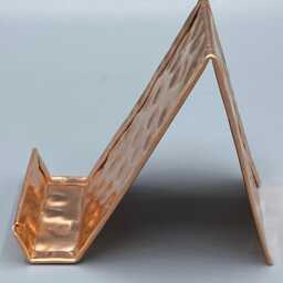 Hammered Copper Business Card Holder, Vertical Desk Organizer - thumbnail 4