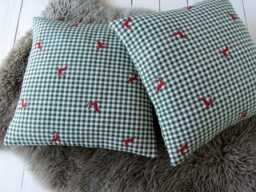 Cushion Cover Rustic Farmhouse Green 16x16 Inch Deer Pillow Case With Zipper - thumbnail 1