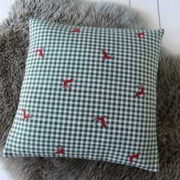 Cushion Cover Rustic Farmhouse Green 16x16 Inch Deer Pillow Case With Zipper - thumbnail 2
