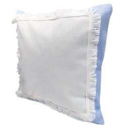 Personalised Blue Rabbit Linen Cushion Nursery Room Item, Kids Bedroom Gift 40x40cm Pillow - thumbnail 2