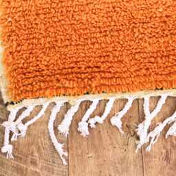Orange Checkered Moroccan Rug, Beni Ourain Style, Custom Wool Rug - thumbnail 4