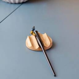 Handcrafted Wooden Pen Rest Minimalist Desk Accessory - thumbnail 2