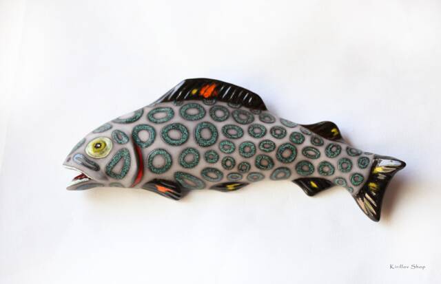 Ceramic Fish Wall Decor, Handmade Art, Fisherman Gift, Home Made To Order - image 1