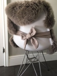 Luxiury Grey Sheepskin Rug Extra Soft Luxe Gray, Super Long Hair, With Bespoke Opotional Chair Ties, Amazing Gift - thumbnail 2