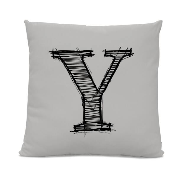 Initial Pillow - Letter With Y Monogrammed Custom Throw
