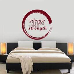 Wall Vinyl Decal Quote Silence Is Strength Modern Decor Living Room Center Circle Focal Point - #1072Dz - thumbnail 3