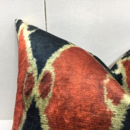 Silk Ikat Pillow Cover - 16x16, Handwoven Accent - thumbnail 3
