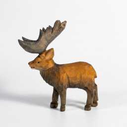 Hand Carved Wooden Moose Figurine, Rustic Woodland Animal Decor, Cabin Core Shelf Accent, Unique Nature Lover Gift, Artisan Wood Sculpture - thumbnail 4