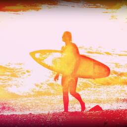 Surf Art Beach Towel Original Surfer Design, Vibrant Print - thumbnail 3
