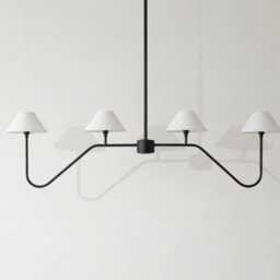Chandelier Light - Contemporary Matte Black 4 - Minimal Modern Ceiling Lamp For Dining Room & Home Decor - thumbnail 2
