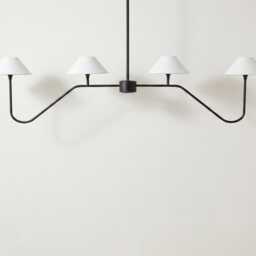 Matte Black Sputnik Chandelier Stilnovo Style, 4-Light Fixture - thumbnail 3