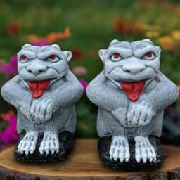 Stone Gargoyle Statue Concrete Monster Sculpture Cement Guardian Figurine Garden Animal Decoration Halloween Ornament Lover Gift - thumbnail 3
