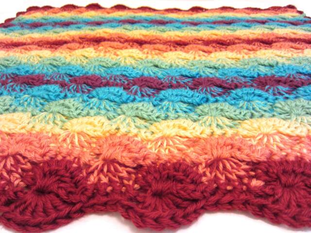 Rainbow Baby Blanket - Crochet Handmade By Rockinlola - image 1