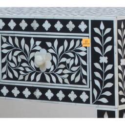 Inlay Console Table Vintage Floral Design, Handicraft Tea - thumbnail 4