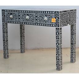 Inlay Console Table Vintage Floral Design, Handicraft Tea - thumbnail 1