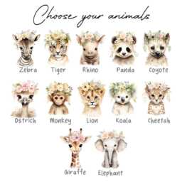Safari Floral Animals, Nursery Prints, Nursery Decor, Girls, Baby, Pink Nursery, Jungle Decor, Boho Nursery, Toddler Bedroom, Playroom, Kids, Wall - thumbnail 3