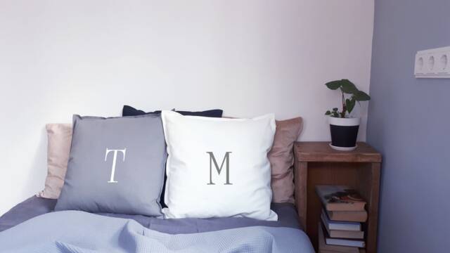 Personalized Embroidered Monogrammed Pillow Cover/Bohemian Home Decor Wedding Gift Family Monogram - image 1