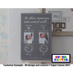 Baby Child Twins Personalised Family Photo Picture Framed Canvas Print Handmade Gift For Mum Dad Grandparents Christmas Birthday - thumbnail 2