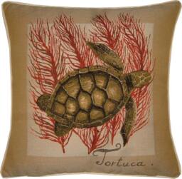 Sealife Turtle Woven Tapestry Cushion Cover Sham - thumbnail 1