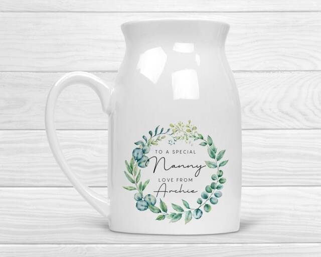 Personalised Vase Grandma Nanny Auntie Ceramic Flower Jug Gift
