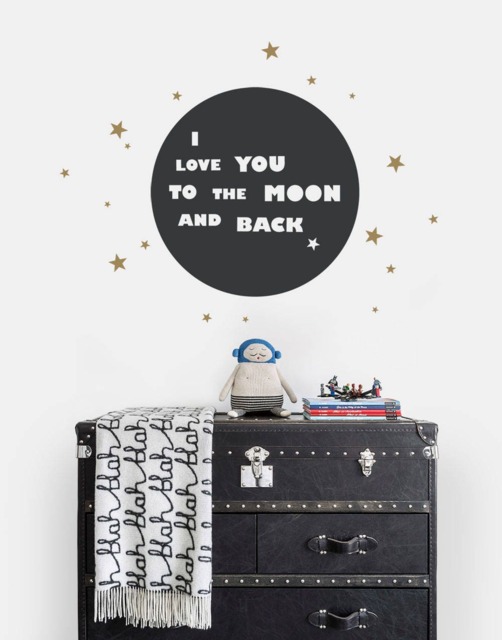 I Love You To The Moon & Back Quote Lettering Wall Decal - image 1