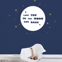 I Love You To The Moon & Back Quote Lettering Wall Decal - thumbnail 2