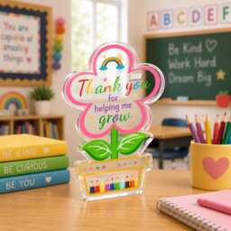 Teacher Thank You Gift Acrylic Ornament, Helping Me Grow Appreciation Gift, End Of Year Keepsake - thumbnail 4