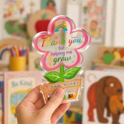 Teacher Thank You Gift Acrylic Ornament, Helping Me Grow Appreciation Gift, End Of Year Keepsake - thumbnail 1