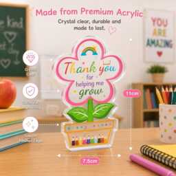 Teacher Thank You Gift Acrylic Ornament, Helping Me Grow Appreciation Gift, End Of Year Keepsake - thumbnail 2
