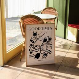 Good Times Print, Ink Bleed, Cheers Food Friends, Kitchen Living Room, Decor, Poster, Unframed - thumbnail 2