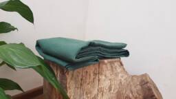 Emerald Linen Sheet - Green Linen Sheet Natural Bedding Organic Linen Sheets Full Size King Queen - thumbnail 1
