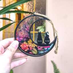 Pet Memorial Suncatcher, Loss Of Sympathy Gift, Gifts, Acrylic Windows Hangings Handmade Cat Decor, Memorial, Lovers - thumbnail 2
