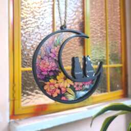 Pet Memorial Suncatcher, Loss Of Sympathy Gift, Gifts, Acrylic Windows Hangings Handmade Cat Decor, Memorial, Lovers - thumbnail 4