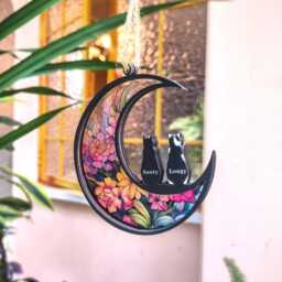 Pet Memorial Suncatcher, Loss Of Sympathy Gift, Gifts, Acrylic Windows Hangings Handmade Cat Decor, Memorial, Lovers - thumbnail 3