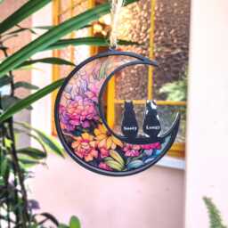 Pet Memorial Suncatcher, Loss Of Sympathy Gift, Gifts, Acrylic Windows Hangings Handmade Cat Decor, Memorial, Lovers