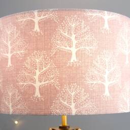 Pink Lampshade Trees Natural Blush Rose 20cm 25cm 30cm 35cm 40cm Drum Lamp Shade Shade, Handmade Home Decor Ceiling Tree Of Life - thumbnail 2