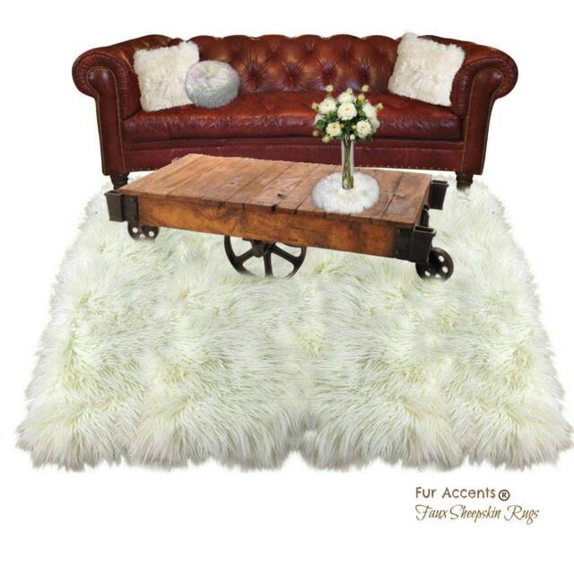 Plush Faux Sheepskin Rug - Shaggy Icelandic Style, Handmade in Usa - image 1