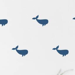 Whale Wall Decal Nautical Marine Kids Room Wall Sticker Fish Nursery Bedroom Classic Pattern Wallpaper Vinyl Decals Stickers Home Decor - thumbnail 2
