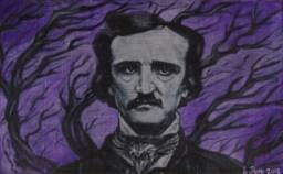 Edgar Allan Poe Archival Print Of Original Painted Screen - thumbnail 1