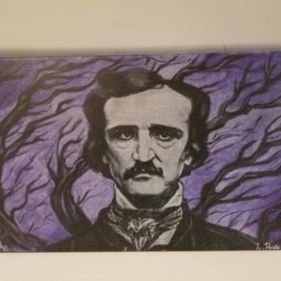 Edgar Allan Poe Archival Print Of Original Painted Screen - thumbnail 2